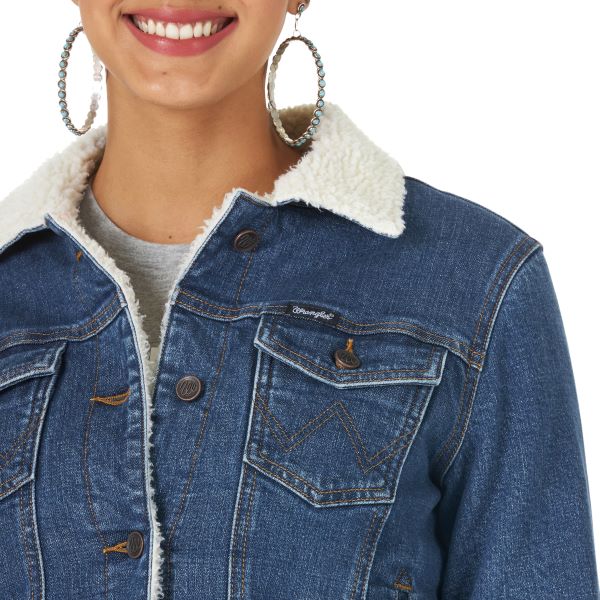 Wrangler Retro Sherpa Lined Womens Denim Jacket LWJ320D