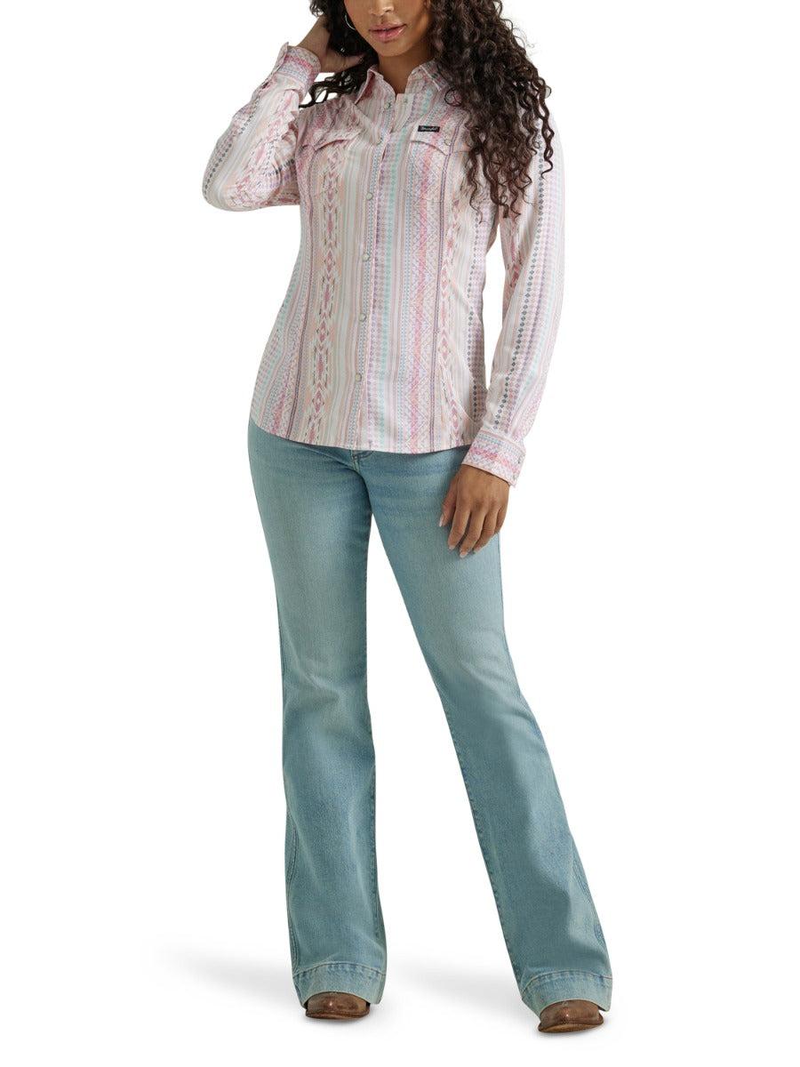 Wrangler Retro Women's Pastel Long Sleeve Snap Shirt 112347205