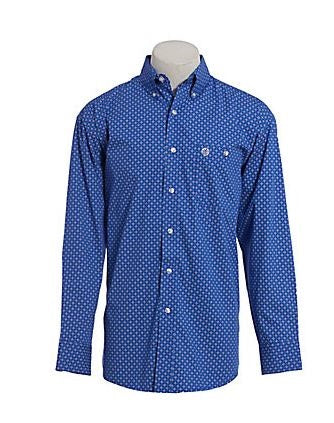 Wrangler Royal Blue George Strait Long Sleeve Mens Shirt MGSB691