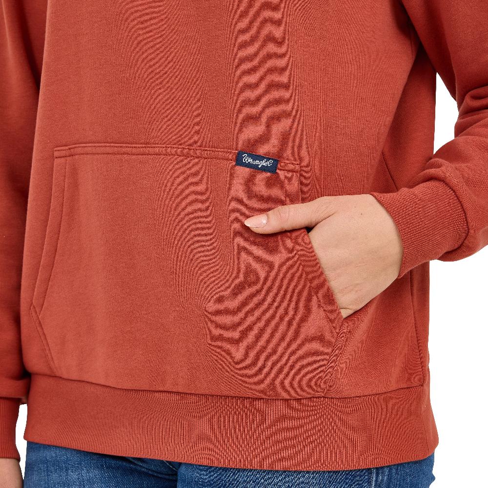 Wrangler Rust Western Quarter Zip Women's Sweatshirt With Horseshoe Graphic 112371636