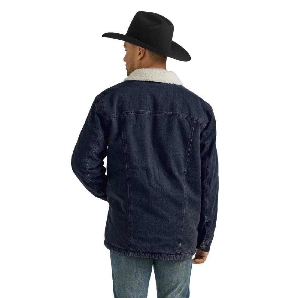 Wrangler Rustic Navy Western Sherpa Lined Denim Wrange Jacket 112353374