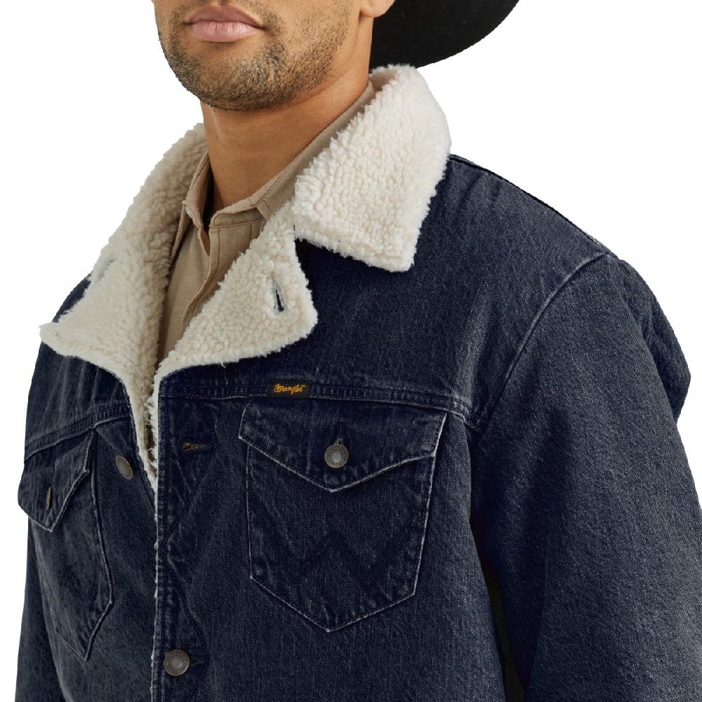 Wrangler Rustic Navy Western Sherpa Lined Denim Wrange Jacket 112353374