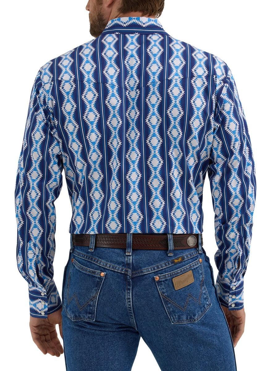 Wrangler Sea Serape Checotah Print Men's Long Sleeve Western Snap Shirts 112355375