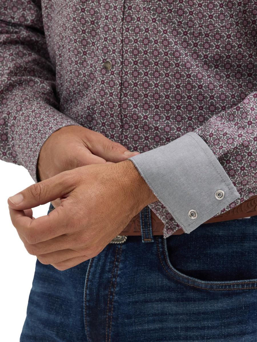 Wrangler Smoky Geo Print 20X Competition Advanced Comfort Men's Long Sleeve Collared Western Snap Shirt 112356523