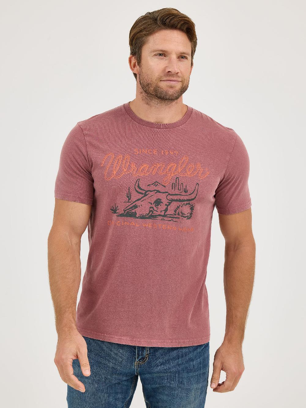 Wrangler Steer Ginger Men's Steerhead Mineral Wash Graphic T-Shirt 112361853