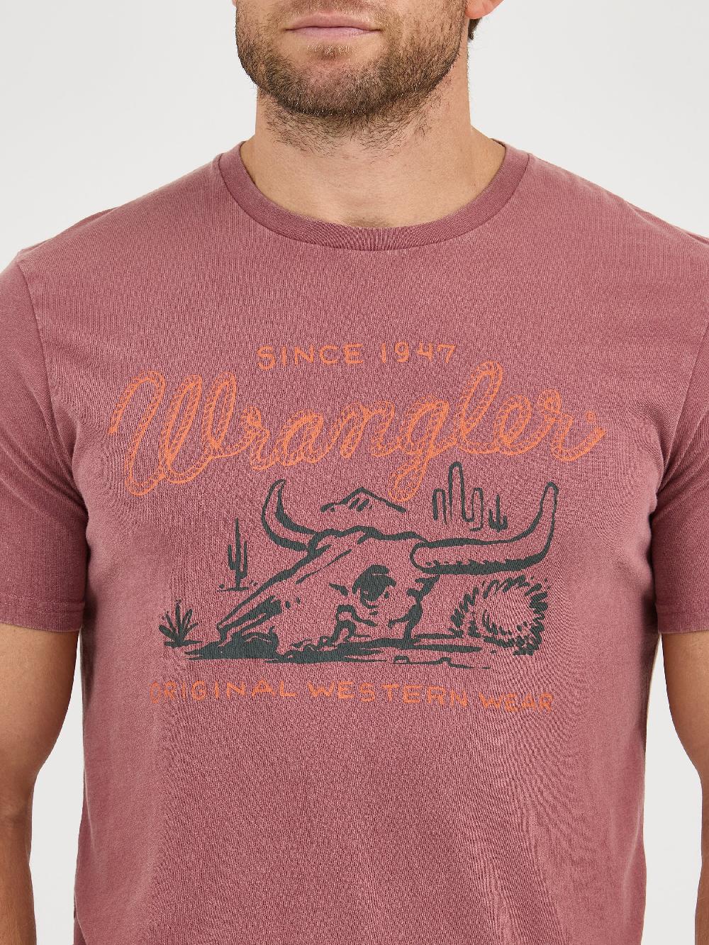 Wrangler Steer Ginger Men's Steerhead Mineral Wash Graphic T-Shirt 112361853