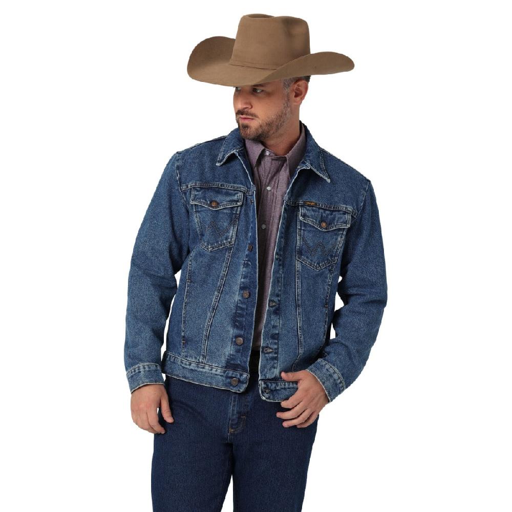Wrangler Stonewash Cowboy Cut Unlined Men's Denim Jacket With Spread Collar 112335728
