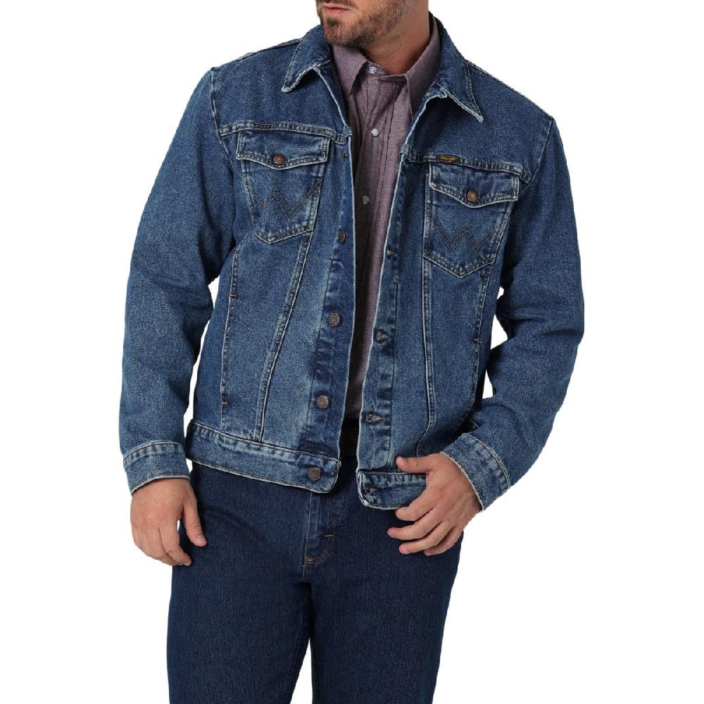 Wrangler Stonewash Cowboy Cut Unlined Men's Denim Jacket With Spread Collar 112335728