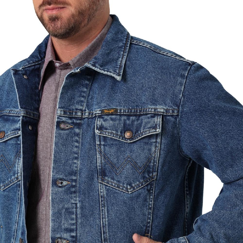 Wrangler Stonewash Cowboy Cut Unlined Men's Denim Jacket With Spread Collar 112335728