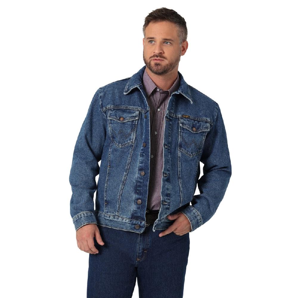 Wrangler Stonewash Cowboy Cut Unlined Men's Denim Jacket with Spread Collar 112335728