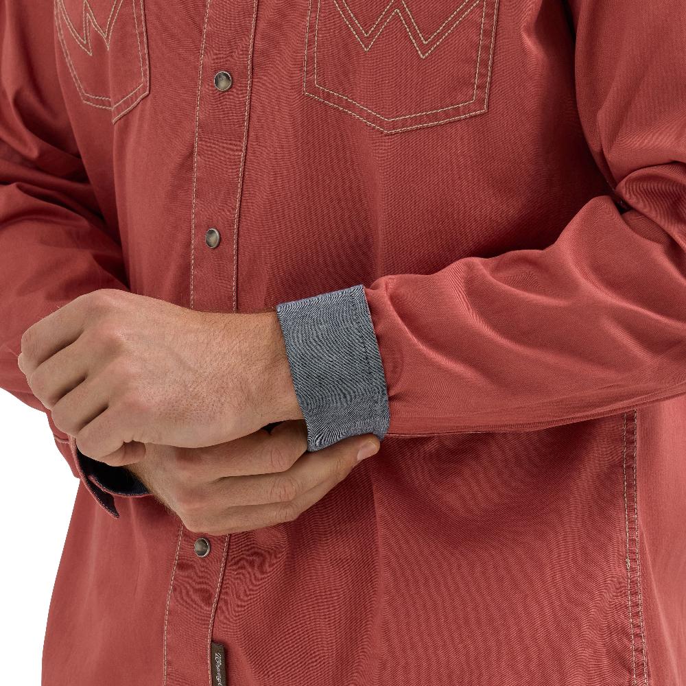 Wrangler Sunset Retro Premium Men's Collared Retro Premium Western Snap Solid Shirt 112365614