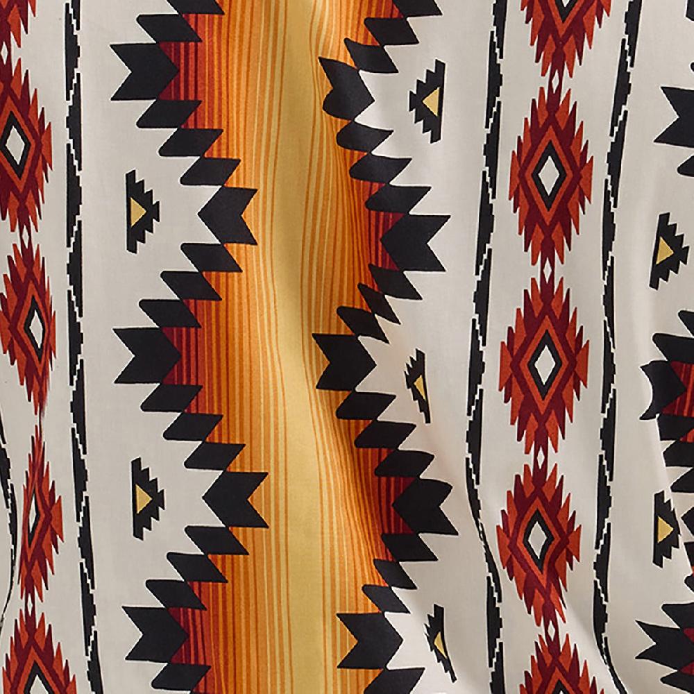 Wrangler Sunset Yellow With Print Checota Men's Collared Long Sleeve Snap Shirt 112355378