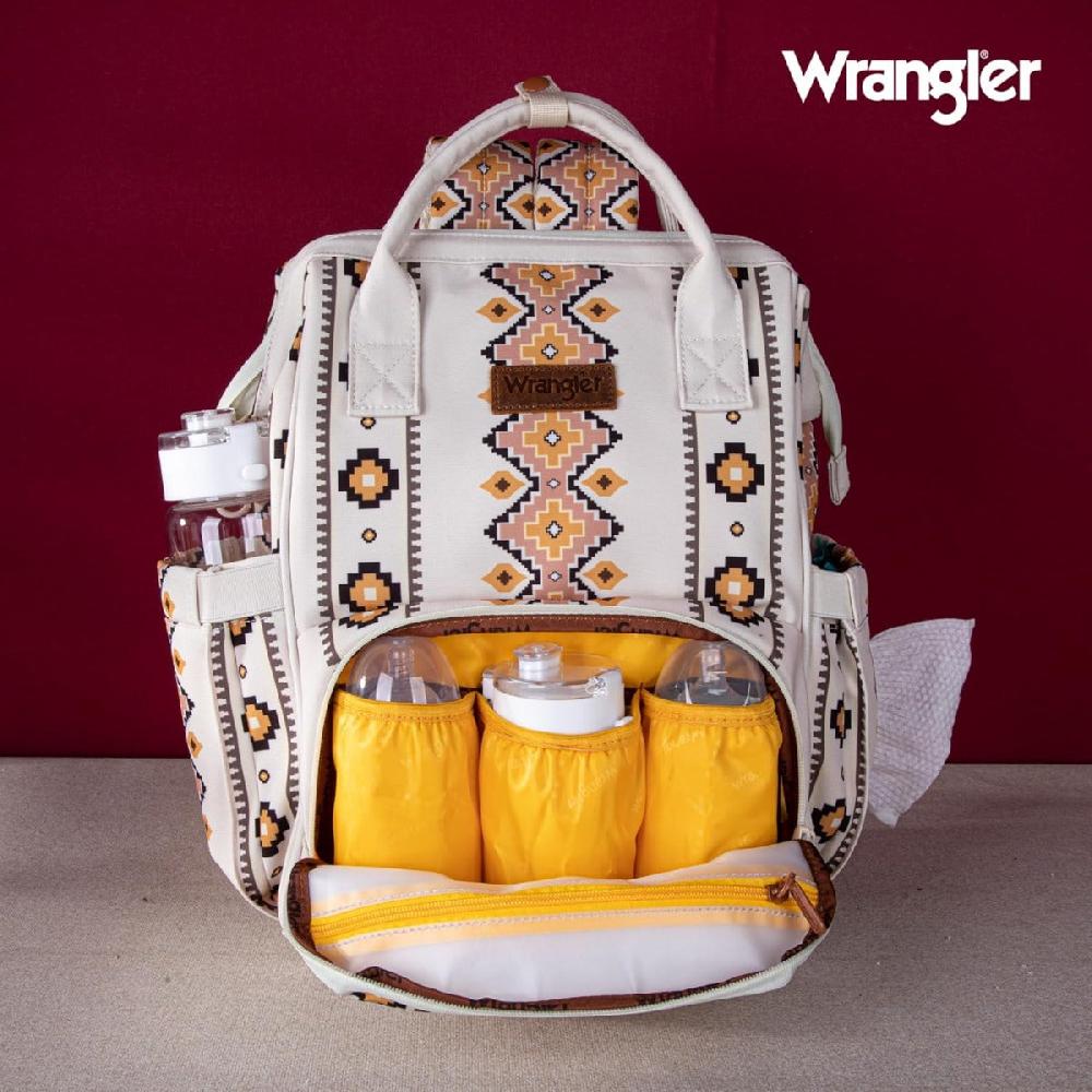 Wrangler Tan Callie Aztec Printed Backpack/Diaper Bag WG2204-9110