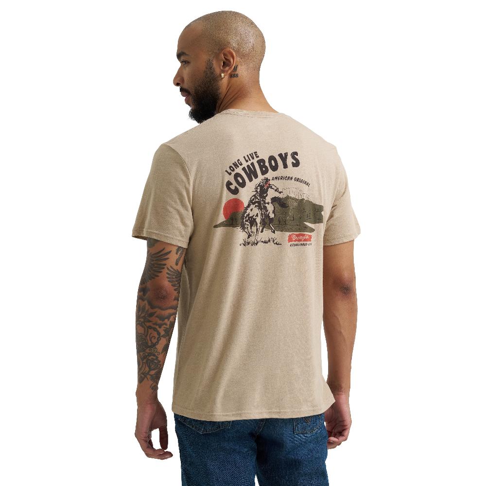 Wrangler Trenchcoat Heather Long Live Cowboys Men's Short Sleeve Graphic T-Shirt 112365668