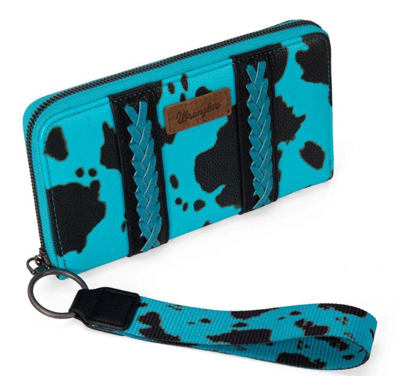 Wrangler Turquoise Cow Print Wallet WG133-W006-TQ