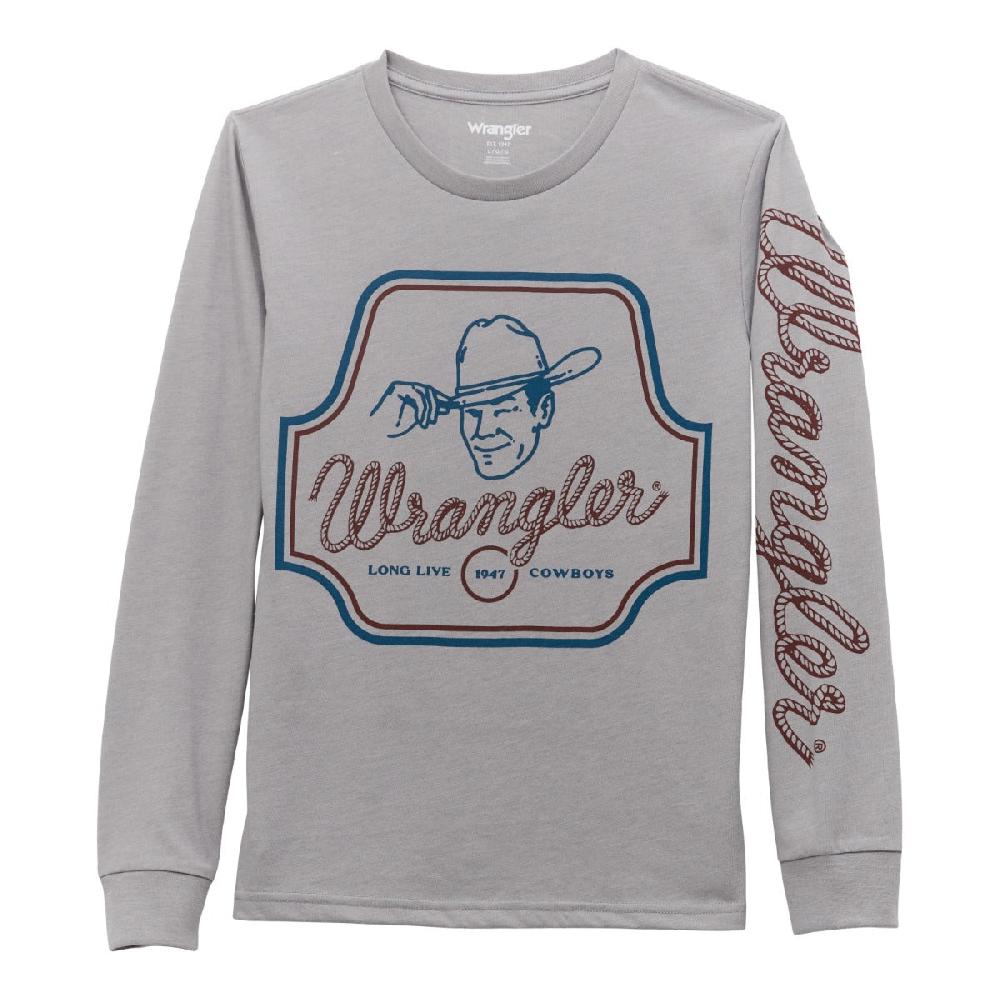 Wrangler Ultimate Gray Tip of the Hat Boy's Longsleeve T-Shirt 112354226