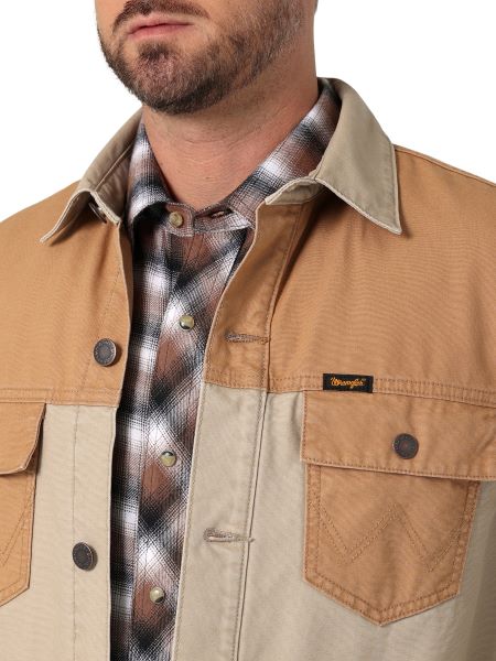 Wrangler Vintage Khaki Mixed Canvas Men's Chore Jacket 112335617