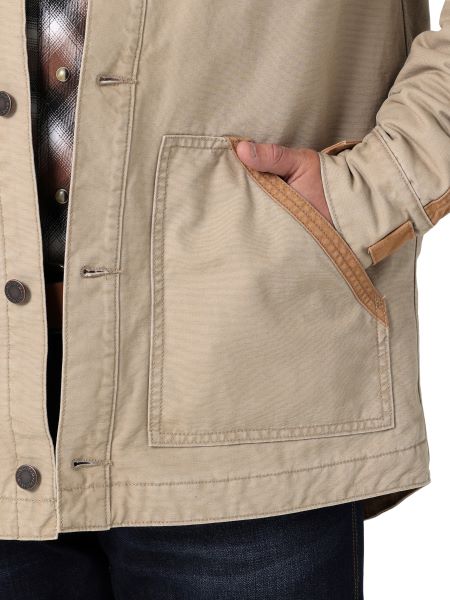 Wrangler Vintage Khaki Mixed Canvas Men's Chore Jacket 112335617