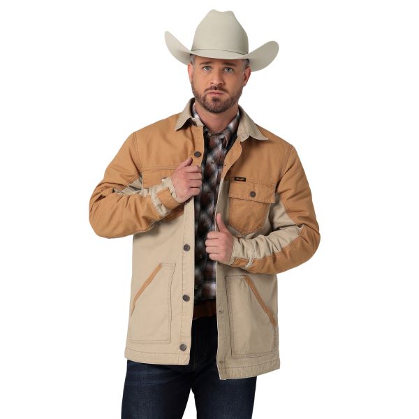 Wrangler Vintage Khaki Mixed Canvas Men's Chore Jacket 112335617