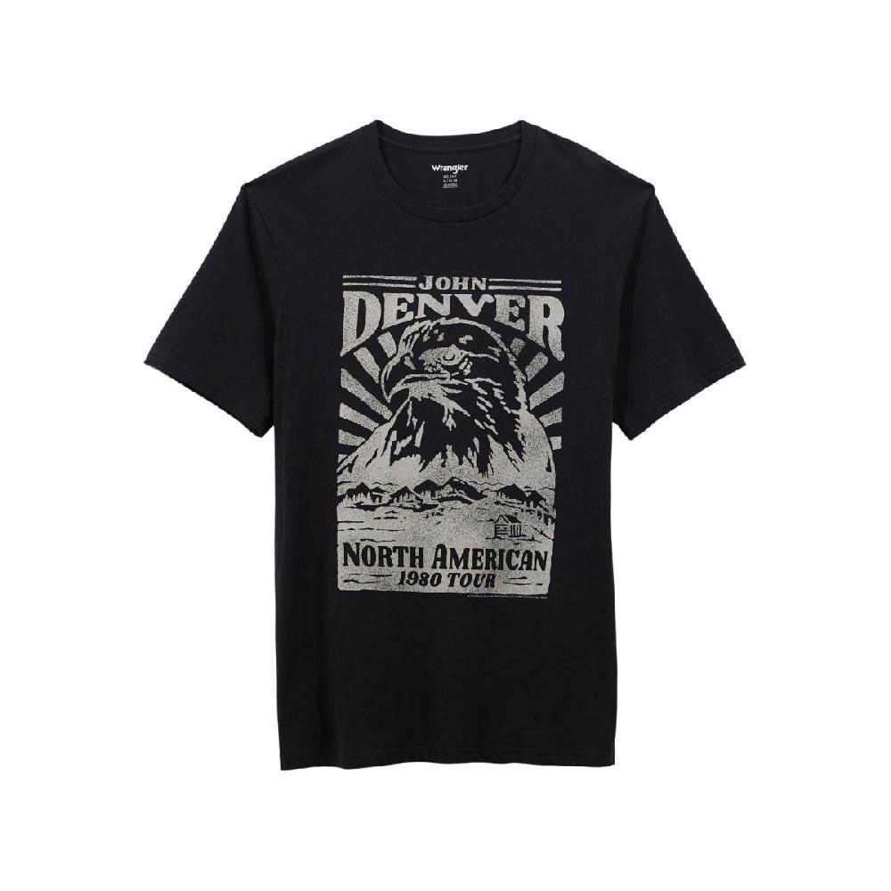 Wrangler Washed Black John Denver Men's Short Sleeve Regular Fit Graphic T-Shirt 112361072