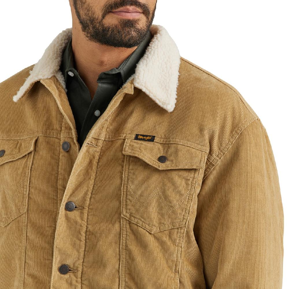 Wrangler Wheat Cowboy Cut Sherpa Lined Men's Spread Collar Lined Corduroy Jacket 112352872