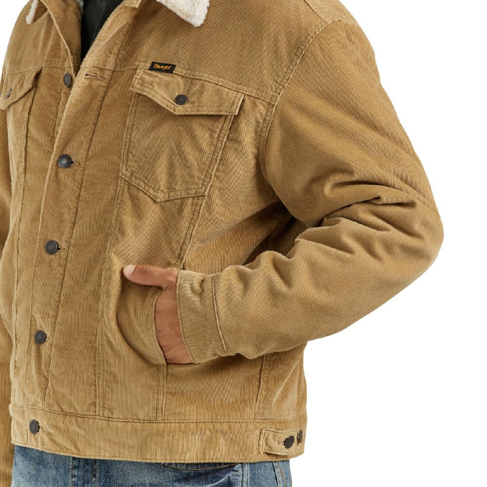 Wrangler Wheat Cowboy Cut Sherpa Lined Men's Spread Collar Lined Corduroy Jacket 112352872