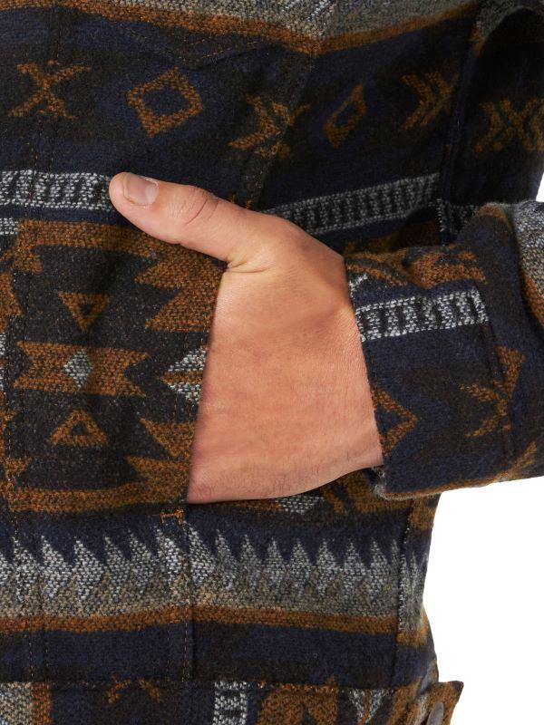 Wrangler Whiskey Sherpa Lined Jacquard Print Mens Jacket 74250WH