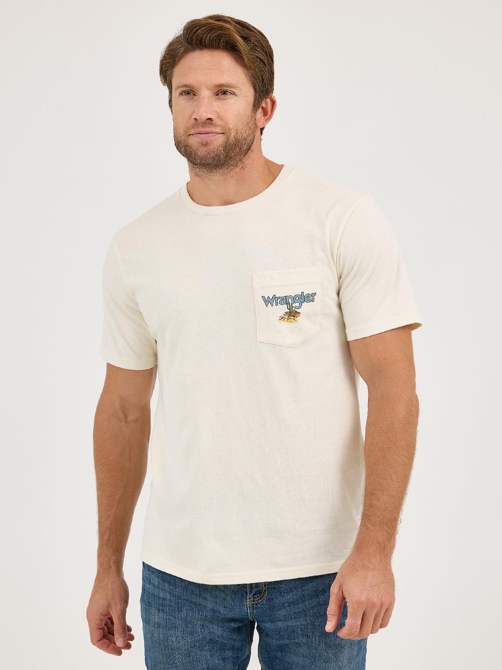 Wrangler Whisper White Back Men's Graphic Pocket T-Shirt 112358743