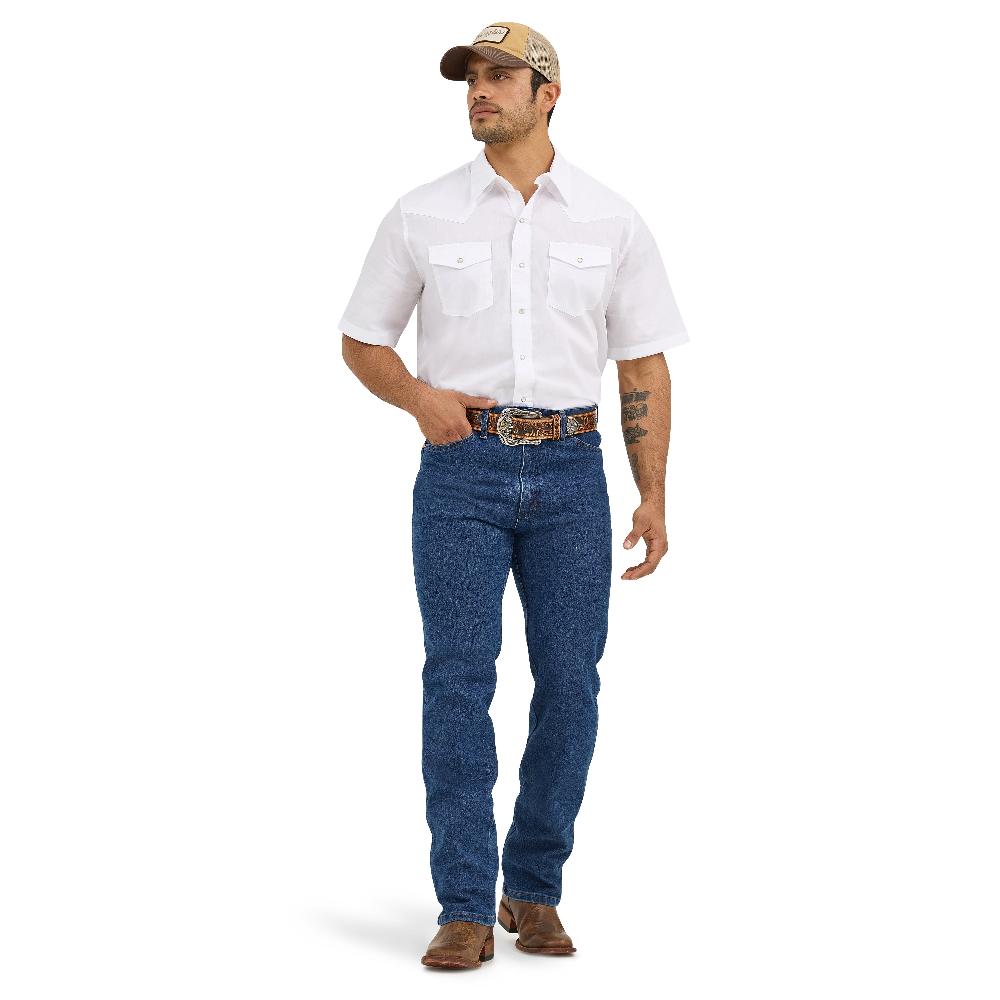 Wrangler White Sport Western Men's Collared Snap Shirt 1071106WH