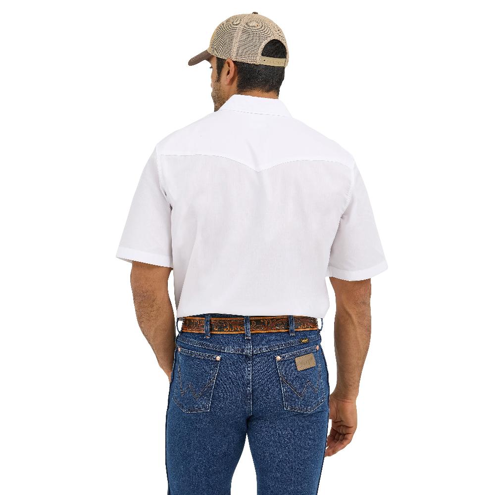 Wrangler White Sport Western Men's Collared Snap Shirt 1071106WH