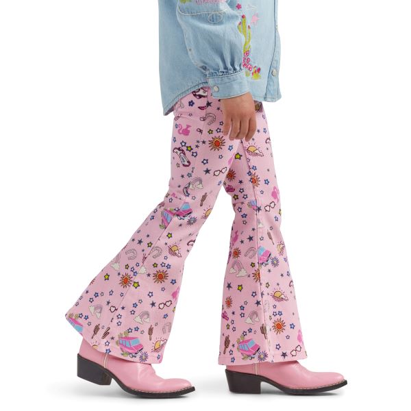 Wrangler X Barbie Pinnacle Pink Girl's Trumpet Flare Jeans 112344859
