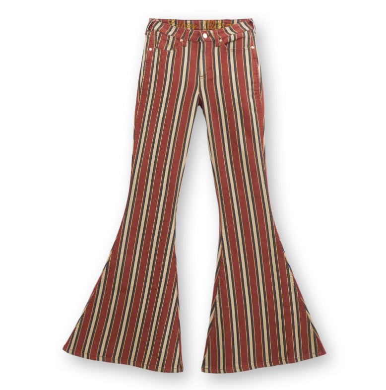 Wrangler X Lainey Henna Stripe Clay Denay Women's Bell Bottom Jeans 112360632