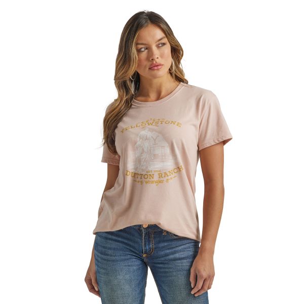 Wrangler x Yellowstone Peach Whip Bunkhouse Women's Boyfriend Graphic Tee 112342339