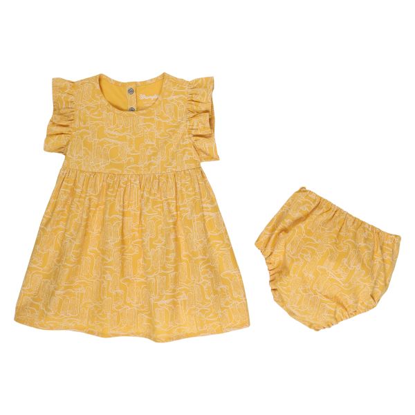 Wrangler Yellow Retro Boot Print Dress for Baby Girls 112329259