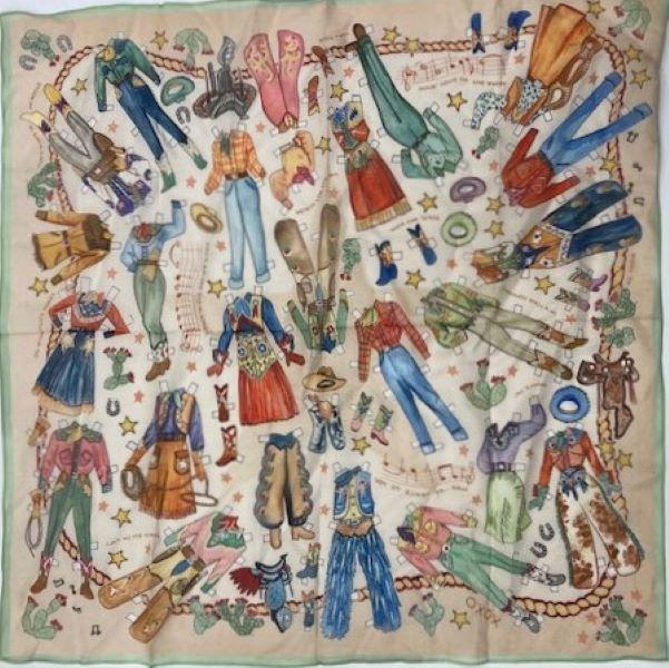 XOXO Art & Co Paper Dolls Wearable Art Scarf 5-11