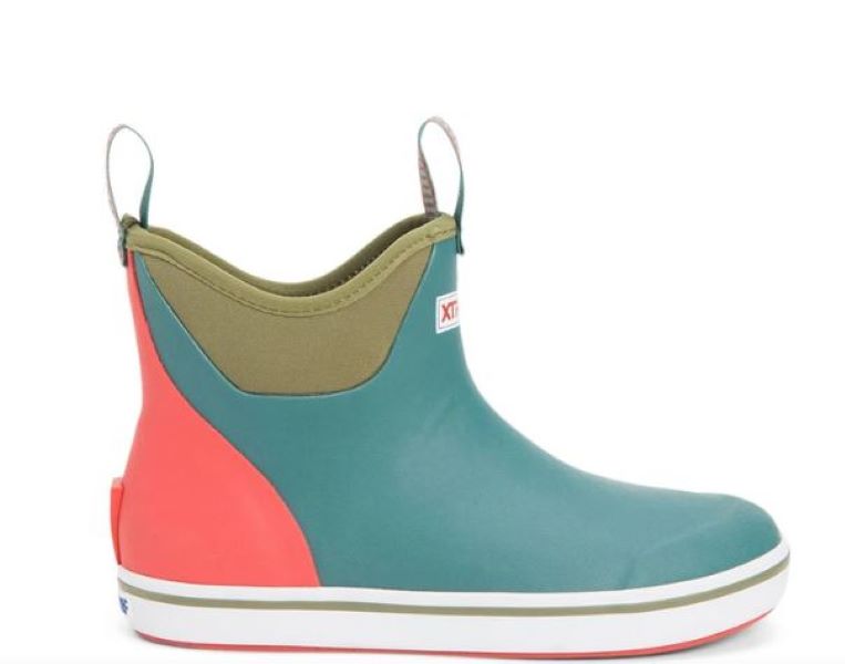 Xtratuf Chinois Greene With Cayenne And Crockery Colors 6 Inch Womens Buoy Ankle Deck Boot XWAB-304