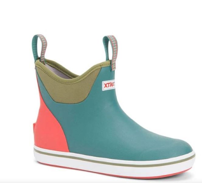 Xtratuf Chinois Greene with Cayenne and Crockery colors 6 inch Womens Buoy Ankle Deck Boot XWAB-304
