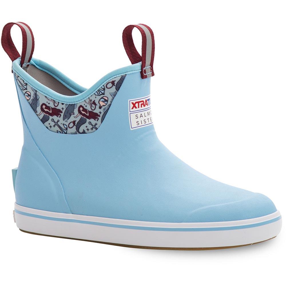 Xtratuf Salmon Sisters Blue Mermaid Life Ankle Womens Deck Boots XWAB-2BM