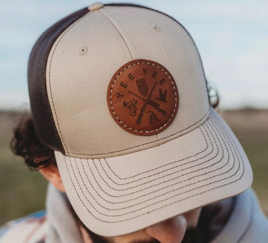Yee Yee Tan/Dark Brown Frontier Snapback Adjustable Trucker Hat FRONTIER HAT