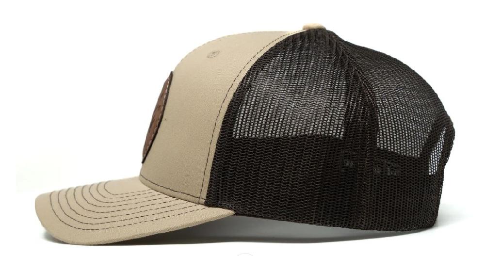 Yee Yee Tan/Dark Brown Frontier Snapback Adjustable Trucker Hat FRONTIER HAT