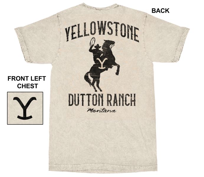 Yellowstone Cream Mineral Wash Men's T-Shirt 66-331-231