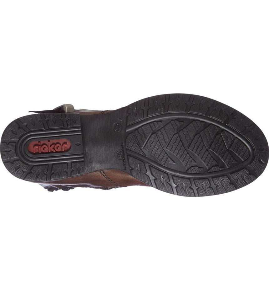 Z9580-25 Mahogany Leather Tall Rieker Anitress Womens Boots