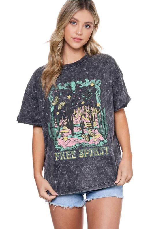 Zutter Black Snow Dye Women's Tee Shirt in Curvy Sizes K5738X-5167