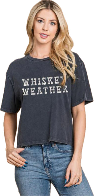 Zutter Black Whiskey Weather Women's Short Sleeve Oversized Fit Tee Shirts T4036-9073-BLK