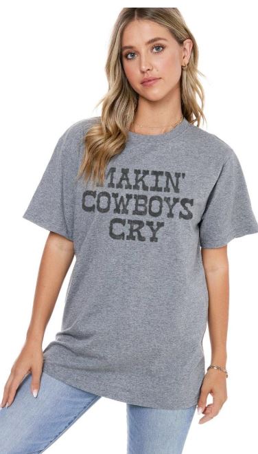 Zutter Grey Makin' Cowboys Cry Women's T-Shirt K7080-8804-GREY