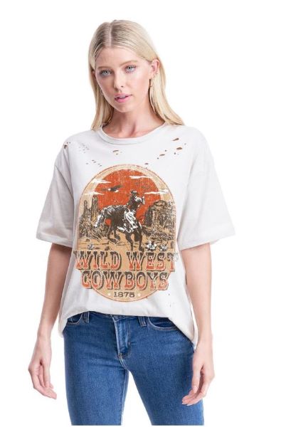 Zutter Light Khaki Wild West Cowboys 1875 Cotton Tee Shirt F525-1880
