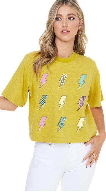 Zutter Mustard Lightning Bolt Women's T-Shirt K3798-8981-MUST